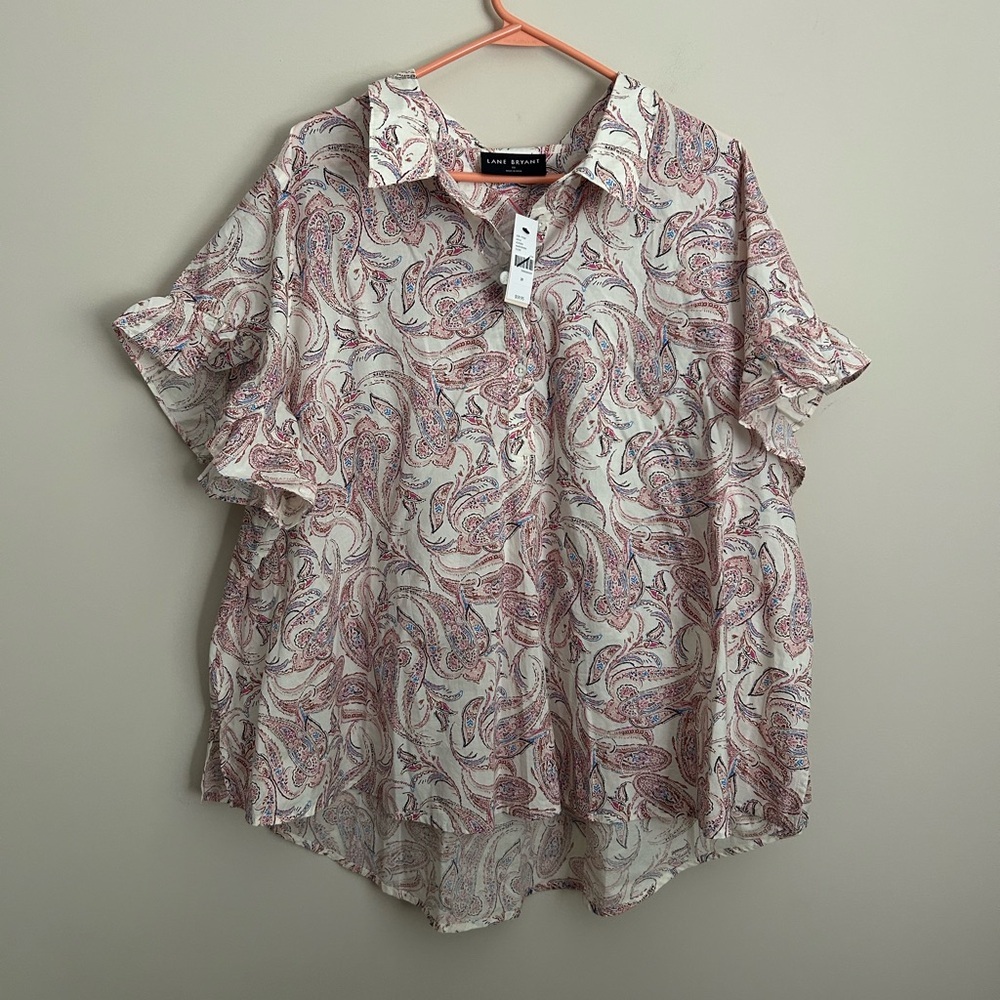 Lane Bryant Ruffle Sleeve Pullover Blouse Size 20